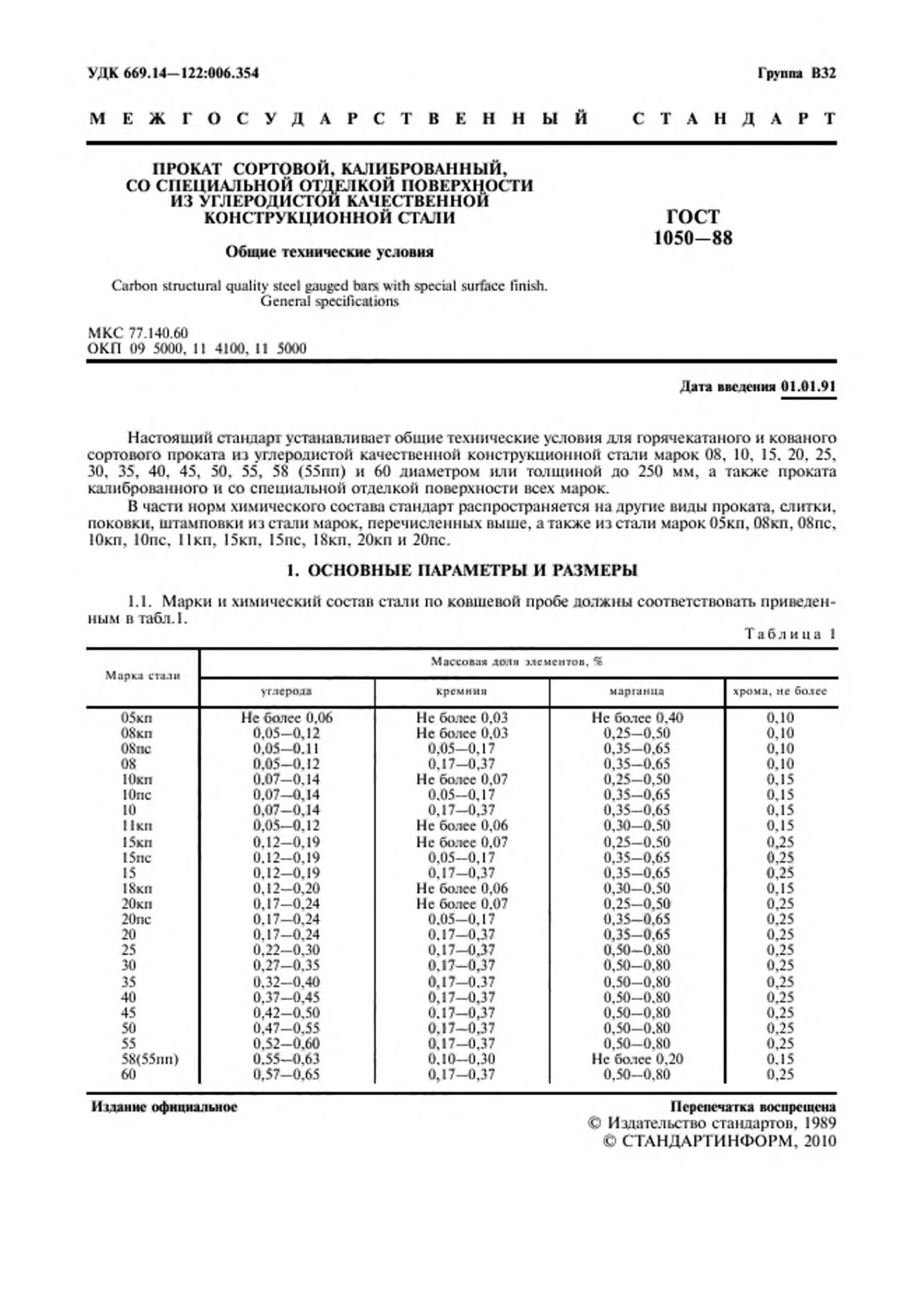 Страница 3: ГОСТ 1050-88